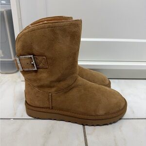 UGG Tan Suede Boots with Shearling Inside WMNS US 6
